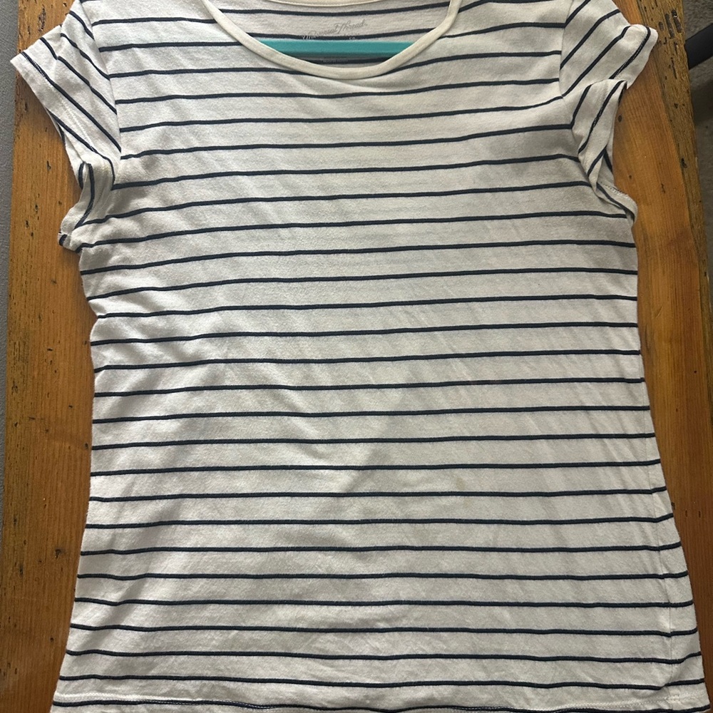 Universal Thread Short Sleeve Tee with Navy Stripes
